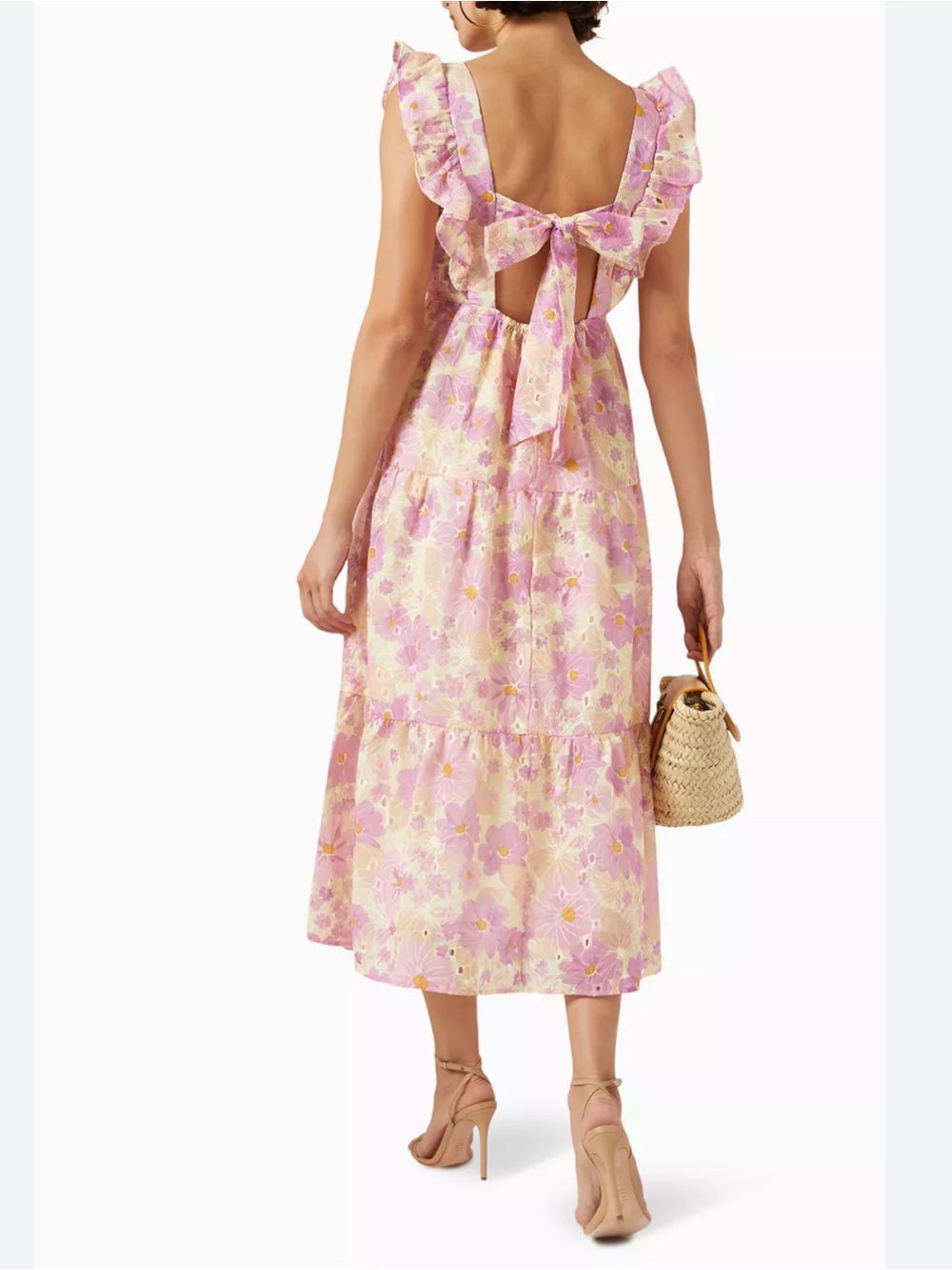 YAS pink/yellow floral dress Small - Picture 2 of 6